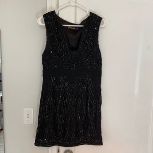 Free People sequined black mini dress